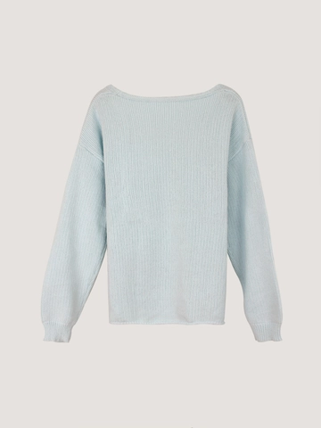 Damen Casual V-Ausschnitt Strickpullover Locker Langarm Einfarbig Hohl Pullover Oberteil Täglich Frühling Herbst Tops