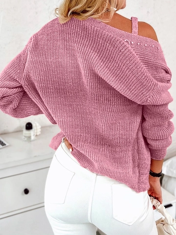 Women Knit Cardigan And Camisole Two Piece Set Sweet 3D Floral Artificial Pearl Beaded V Neck Long Sleeve Sweater Top Set