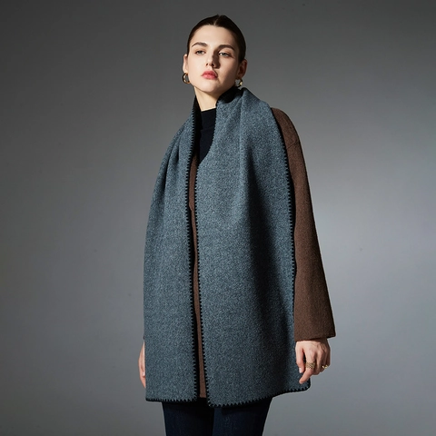 Luxury Viscose Blend Winter Scarf For Women Men Solid Color Thick Warm Shawl Wrap Accessory With Whipstitch Edge