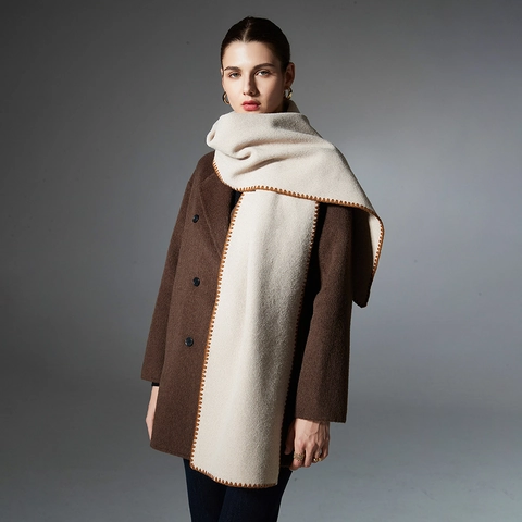 Bufanda de Invierno para Hombre y Mujer de Imitación Cachemir Color Sólido Chal Largo con Borde de Punto de Ojal Bufanda Pashmina