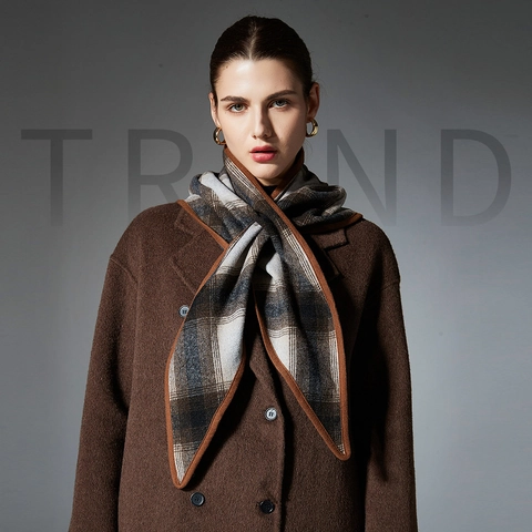 Dames Plaid Driehoek Sjaal Omslagdoek Wolmix Ruit Warm Winter Elegant Mode Woon-werkverkeer Sjaal Accessoire