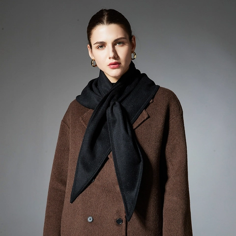 Bufanda Triangular Cálida de Invierno Minimalista para Mujer Color Sólido Viscosa Poliéster Chal de Punto para Otoño Invierno