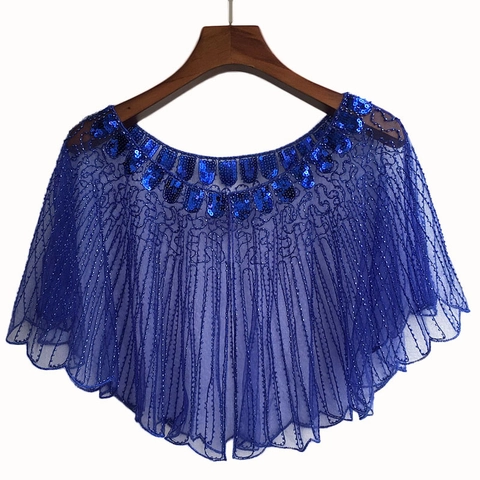 Vintage Gatsby Pailletten Netzschal Für Damen Besticktes Abendcape Für Hochzeiten Elegantes Festonrand Bolero Wickeltuch