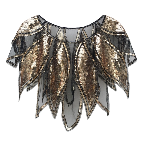 Chal de Lentejuelas Vintage para Mujer Capelet de Malla con Lentejuelas Gatsby Party Capa de Noche para Boda Disfraces Accesorios de Banquete