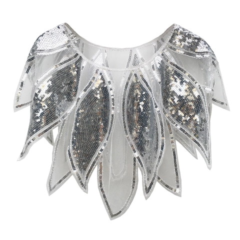 Chal de Lentejuelas Vintage para Mujer Capelet de Malla con Lentejuelas Gatsby Party Capa de Noche para Boda Disfraces Accesorios de Banquete