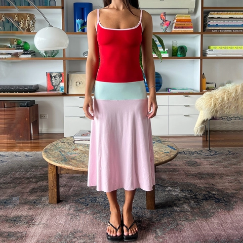 Γυναικείο Σέξι Φόρεμα Cami Με Χρωματικό Μπλοκ Patchwork Σπαγγέτι Τιράντες Slim Fit Αμάνικο Εξώπλατο Maxi Φόρεμα Για Καλοκαιρινές Διακοπές Πάρτι