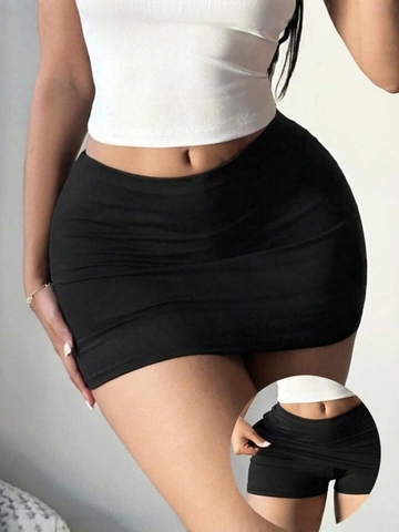 Gonna Pantalone Donna a Vita Alta Incrociata Minigonna Elastica Con Pantaloncini di Sicurezza Aderente Gonna da Yoga Sportiva