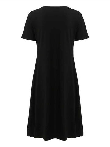 Robe Midi Trapèze Vintage pour Femmes Colorblock Col en V Manches Courtes Patchwork Ajouré avec Boutons Coeur Robe de Fête Élégante