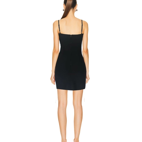 Sexy Schwarzes Damen Bodycon Mini-Kleid Mit Ausschnitten Und Metallschnallen Ärmelloses Cami Party Clubkleid Für Damen
