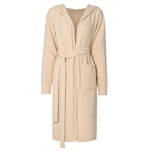 Women Hooded Plush Bathrobe Long Sleeve Fleece Loungewear With Belt Pockets Warm Soft Winter Sleepwear Solid Color Robe