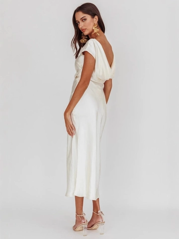 Women Sexy Satin Off Shoulder Backless Ruched Bodycon Maxi Dress Elegant Evening Party Cocktail Mermaid Long Dress