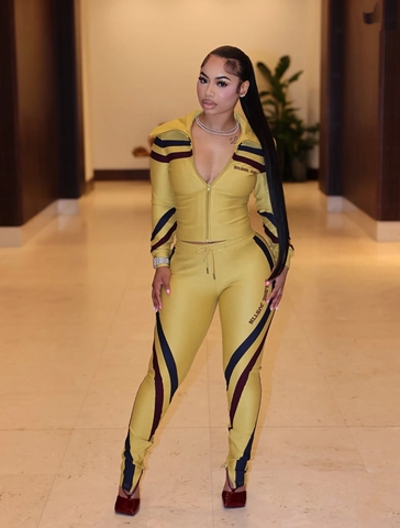 Women's 2026 Summer Fashion Sporty Tracksuit Set Zipper Long Sleeve Jacket And Slim Pants Color Block Stripe Patchwork Outfit