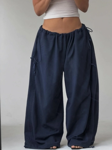 Γυναικεία Casual Ψηλόμεση Παντελόνα Φαρδιά Streetwear Μονόχρωμο Μακρύ Παντελόνι Με Κορδόνι για Καθημερινή Χρήση