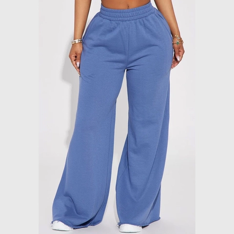 Women High Waist Wide Leg Yoga Pants Casual Loose Lounge Sweatpants Elastic Waist Solid Color Breathable Trousers