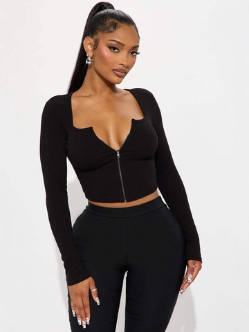 Women Sexy Two Piece Outfits Solid Color Zip Up Long Sleeve Crop Top And High Waist Tight Pants Set Tracksuit Lounge Wear