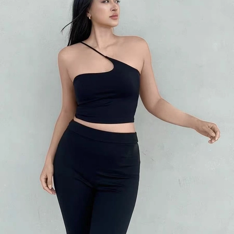 Damen Sexy One Shoulder Asymmetrisches Sport Tank Top Hochelastische Workout Yoga Weste Mit Herausnehmbaren Polstern Atmungsaktives Gym Fitness Crop Top