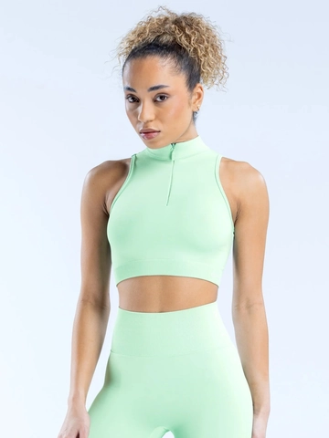 Conjunto de Yoga Acanalado sin Costuras para Mujer Top Deportivo con Media Cremallera y Leggings de Cintura Alta Ropa de Gimnasia