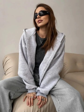 Women Casual Oversized Zipper Hoodie Fleece Lined Long Sleeve Solid Color Sweatshirt Jacket Pockets Winter Warm Hooded Outerwear