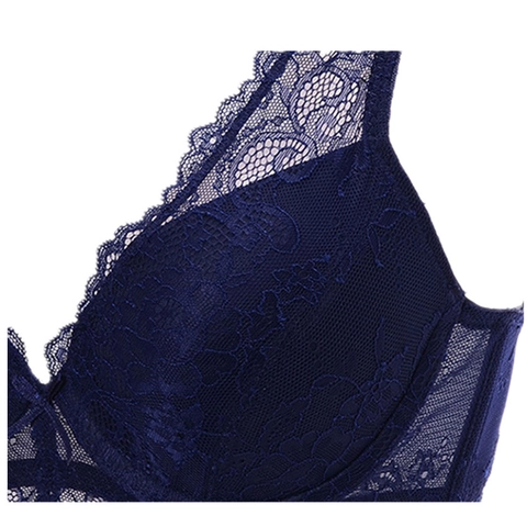 Sexy Set Reggiseno E Mutandine In Pizzo Floreale Da Donna Set Lingerie Push Up Scollo A V Profondo Con Spalline Regolabili