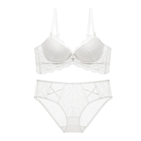 Ensemble Lingerie Dentelle Soutien Gorge Et Culotte Luxueux Push Up Broderie Florale Sous Vêtements Ajustables Pour Femmes