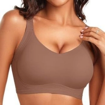 Sujetador Push-Up Sin Costuras y Sin Aros para Mujer de Nylon Spandex Transpirable Sujetador de Confort Diario con Soporte de Silicona 3D