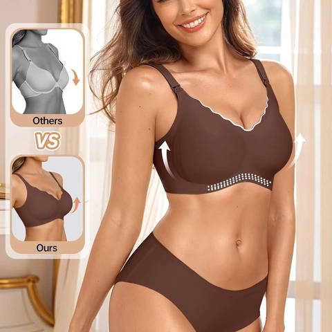 Seamless Wireless Nursing Bra For Breastfeeding Maternity Bra With Scalloped Edge Adjustable Straps Pregnancy Sleep Bra