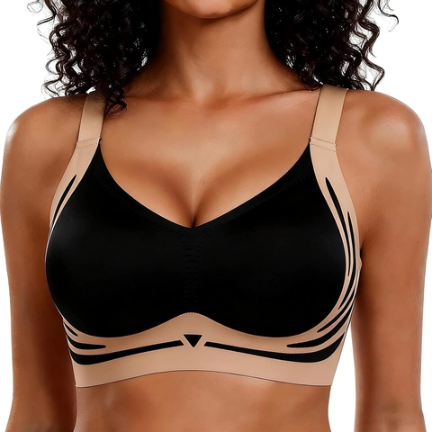 Reggiseno Jelly senza Ferretto senza Cuciture Push Up in Poliammide Nylon con Imbottitura in Spugna Spalline Larghe Regolabili Comodo