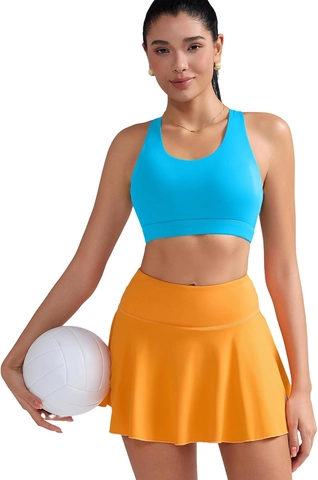 Reggiseno Sportivo da Donna a Medio Supporto con Incrocio sulla Schiena Imbottito Yoga Workout Tank Top Traspirante Fitness Bra