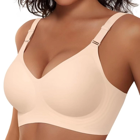 Sujetador Sin Costuras para Mujer Push Up Soporte Bralette Diario Cobertura Total Comodidad Sin Aros Correas Ajustables
