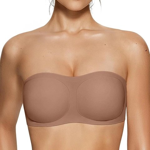 Sujetador Bandeau Sin Tirantes Sin Costuras Para Mujer Silicona Antideslizante Sin Aros Acolchado Invisible Para Boda Fiesta
