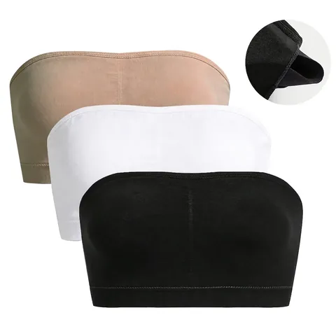 Sujetador Bandeau Sin Tirantes Para Niñas Sin Costuras Top De Tubo Con Almohadillas Transpirable Color Sólido