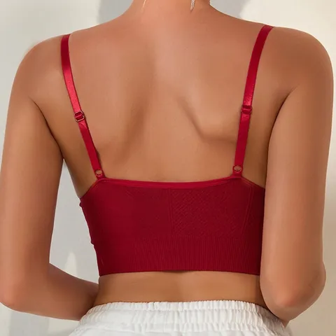 Damen Nahtloser Sport BH Sterndruck V Ausschnitt Tanktop Atmungsaktive Yoga Weste Nylon Elasthan Rippenunterhemd Schwarz Rot Grün