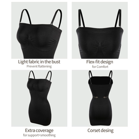 Abito Modellante Senza Cuciture da Donna Controllo Addominale Spalline Regolabili Aderente Elasticizzato Mini Abito Bodycon per Uso Quotidiano