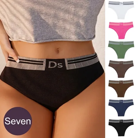 Slips Taille Basse Sans Couture pour Femmes Multicolores Sous-vêtements de Sport Ceinture Élastique à Rayures Slips Extensibles