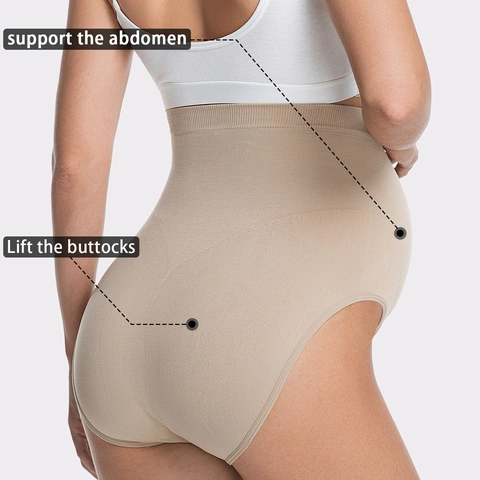 Mutandine Premaman a Vita Alta Senza Cuciture Supporto Addominale Biancheria Intima Traspirante per Gravidanza Donna Slip Comodi