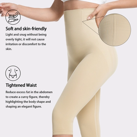 Nahtlose Hohe Taille Bauchkontrolle Shapewear Für Damen Po Lift Body Shaper Shorts Oberschenkel Schlanker Capri Hose