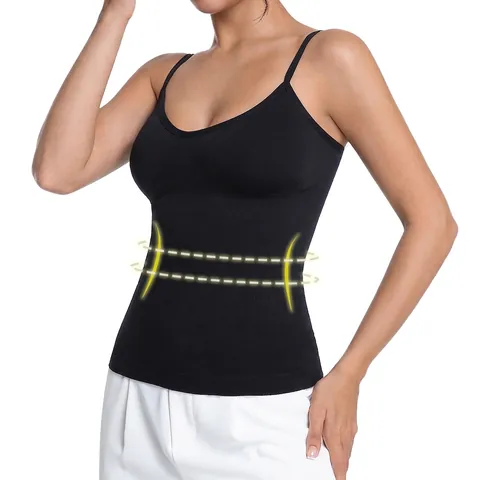 Women Seamless Plus Size Shaping Camisole Nylon Tummy Control Waist Cincher Slim Fit Ribbed Tank Top Underwear