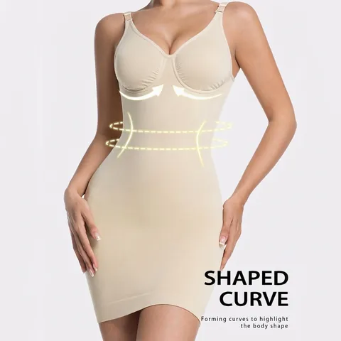 Vestido Moldeador de Mujer sin Costuras Control de Abdomen Sexy Soporte de Pecho Levantamiento de Glúteos Ajustado