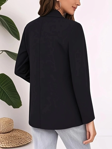 Damen Casual Slim Fit Blazer Reverskragen Ein Knopf Büro Dame Professionelle Langarm Oberbekleidung Anzug Jacke Mit Taschen