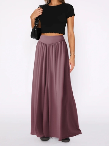 Women's High Waisted Wide Leg Pants Pleated Elastic Waist Casual Flowy Dance Trousers Loose Drapey Palazzo Pants For Women