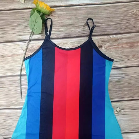Dames Verticale Strepen Mouwloos V-hals Maxi Jurk Boho Zomer Veelkleurig Bedrukte Lange Jurk Met Zakken Voor Vakantie