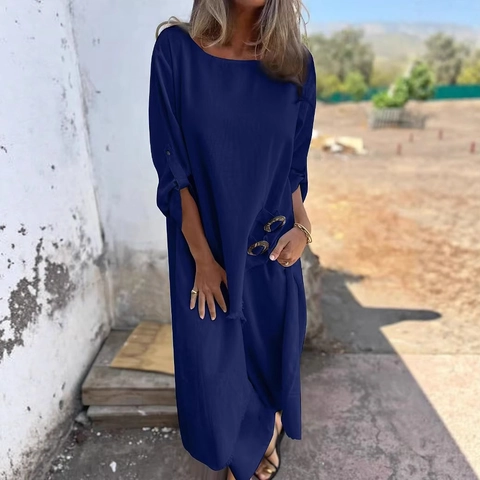 Women Casual Loose Asymmetrical Top And Wide Leg Pants Outfit Linen Texture Solid Color Elegant Bohemian Style Clothes