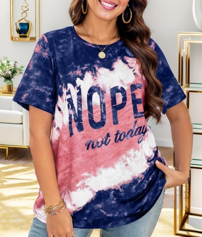 Women's Tie-Dye Printed T-Shirt Round Neck Short Sleeve Top Casual Letter Print Loose Fit Polyester Spandex Tee Fashion Clothing