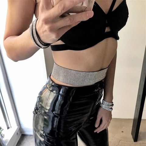 Luxus Strass Korsett Gürtel Für Damen Funkelnde Taillenkette Metall Verstellbarer Körperschmuck Für Party Bankett Bühne Accessoire