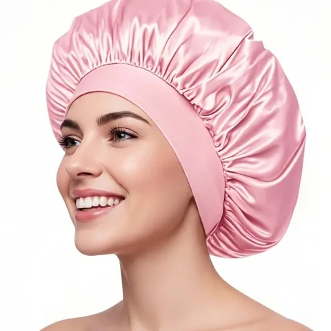 Cuffia da Notte in Raso per Donna Fascia Elastica Larga Cura dei Capelli Copricapo Protettivo per Bellezza e Dormire