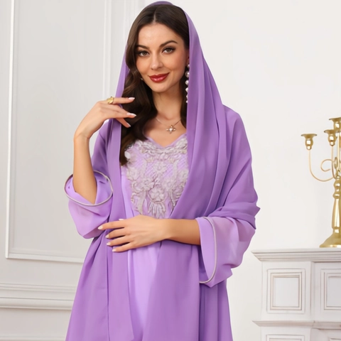 Muslim Women Plain Chiffon Hijab Scarf Elegant Long Headwrap Religious Solid Color Soft Lightweight Headscarf Shawl Accessory