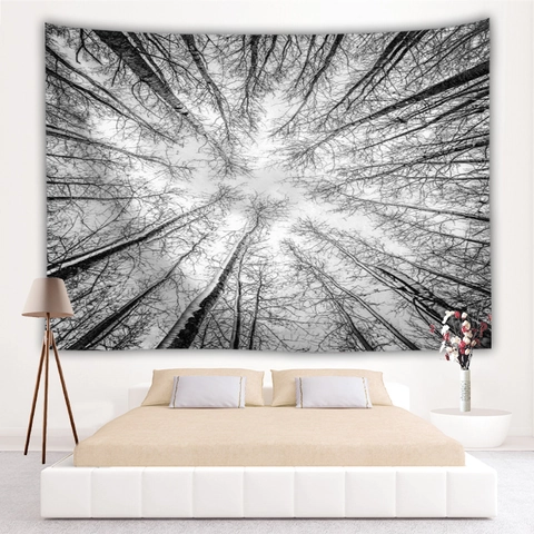 Arazzo Foresta Naturale Poliestere Da Parete Alberi Verdi Luce Solare Paesaggio Per Camera Da Letto Soggiorno Decorazioni Casa