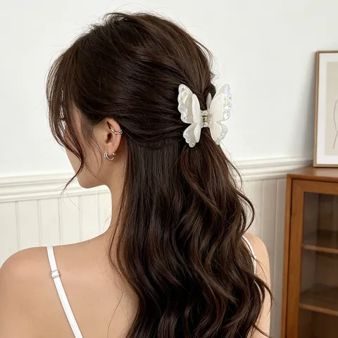 Pinza De Pelo De Mariposa En Capas Acrilico Rhinestone Degradado Dulce Pasador Para Mujeres Accesorio Elegante