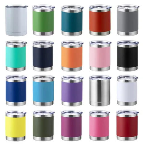 Vacuum Insulated Tumbler Stainless Steel Double Wall Travel Mug With Lid Portable Solid Color Car Cup