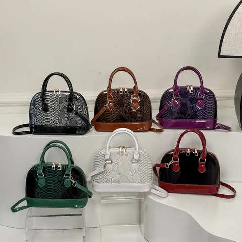 Elegante Borsa A Mano Pochette E Portafoglio Con Motivo A Serpente In Rilievo Pelle Sintetica Moda